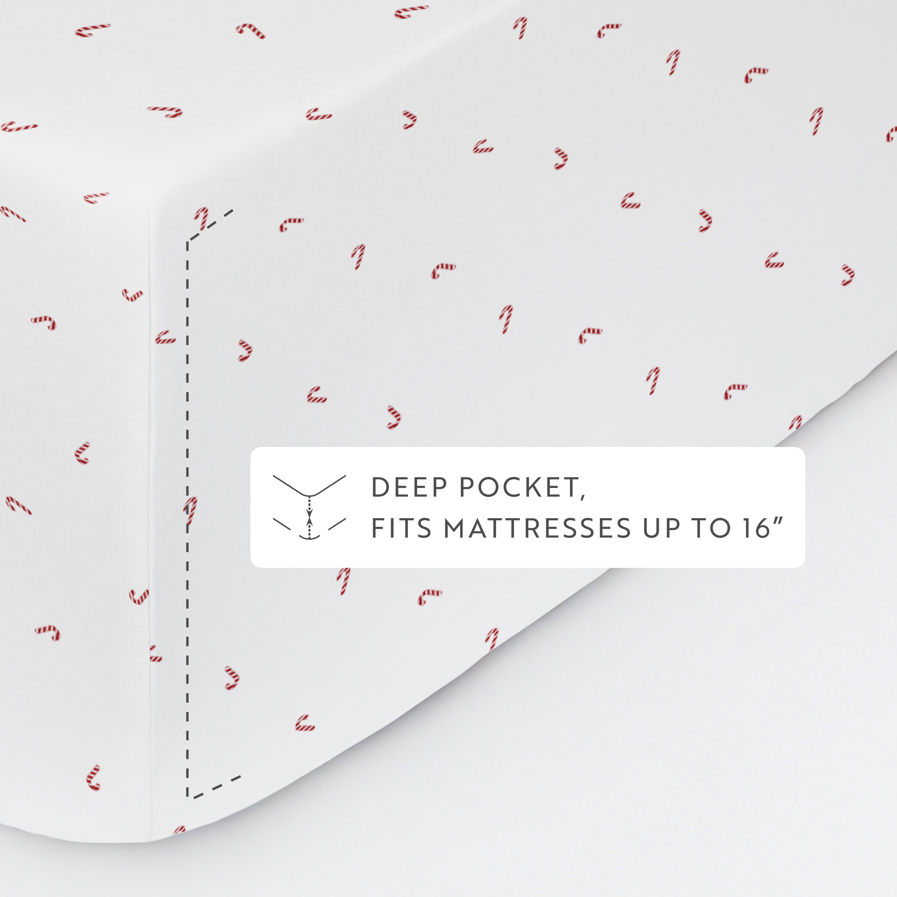 Candy Cane Patterned 4-Piece Sheet Set