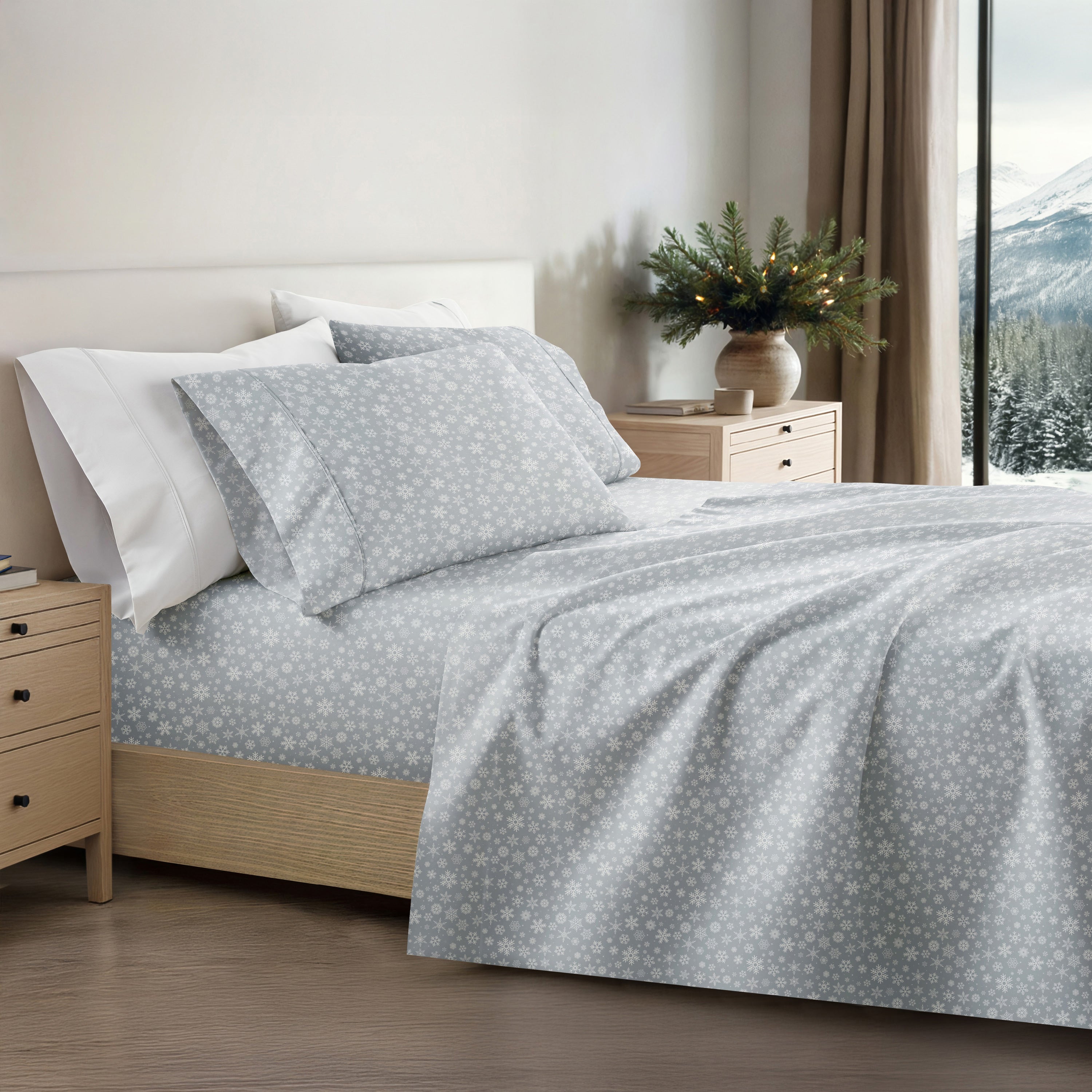 Let It Snow Patterned 4-Piece Sheet Set