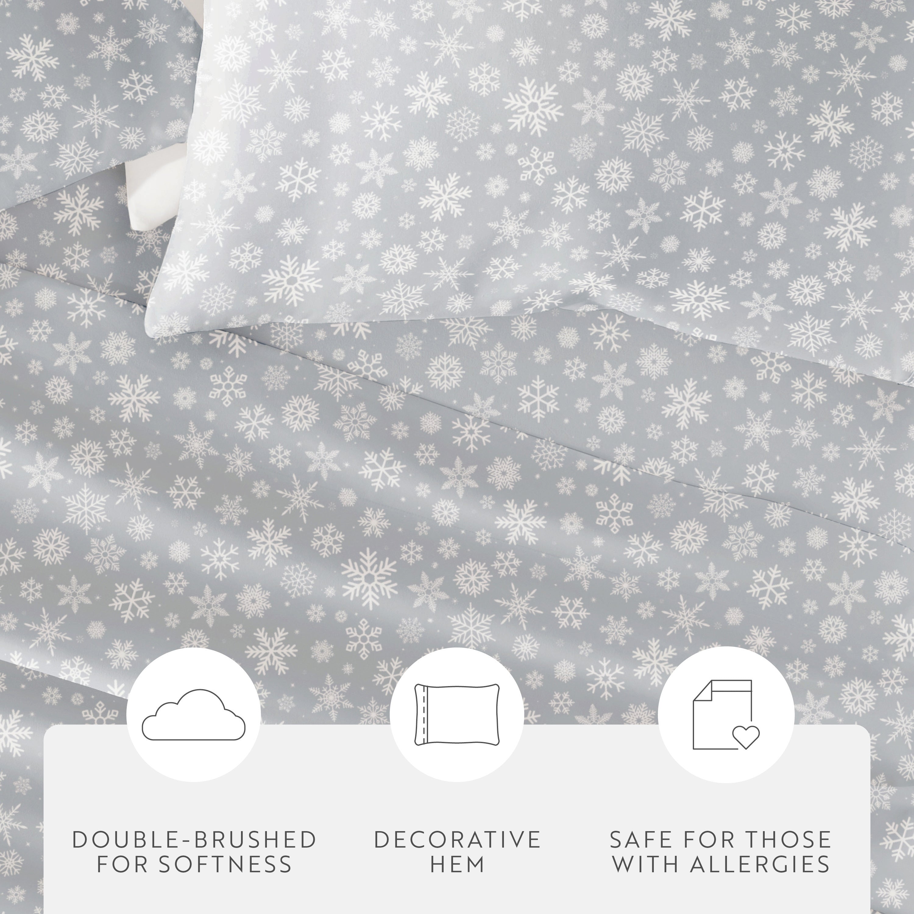 Let It Snow Patterned 4-Piece Sheet Set