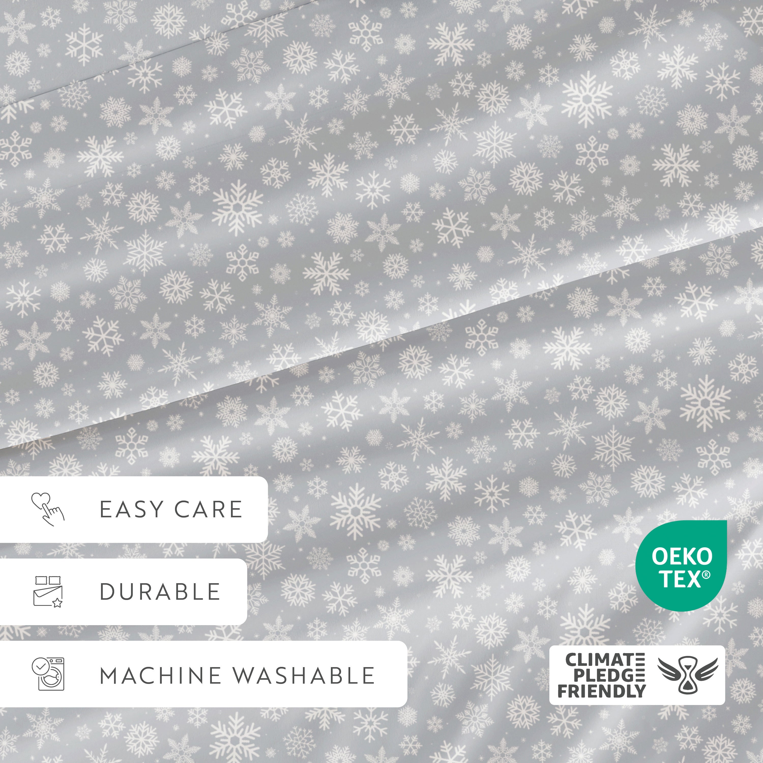 Let It Snow Patterned 4-Piece Sheet Set