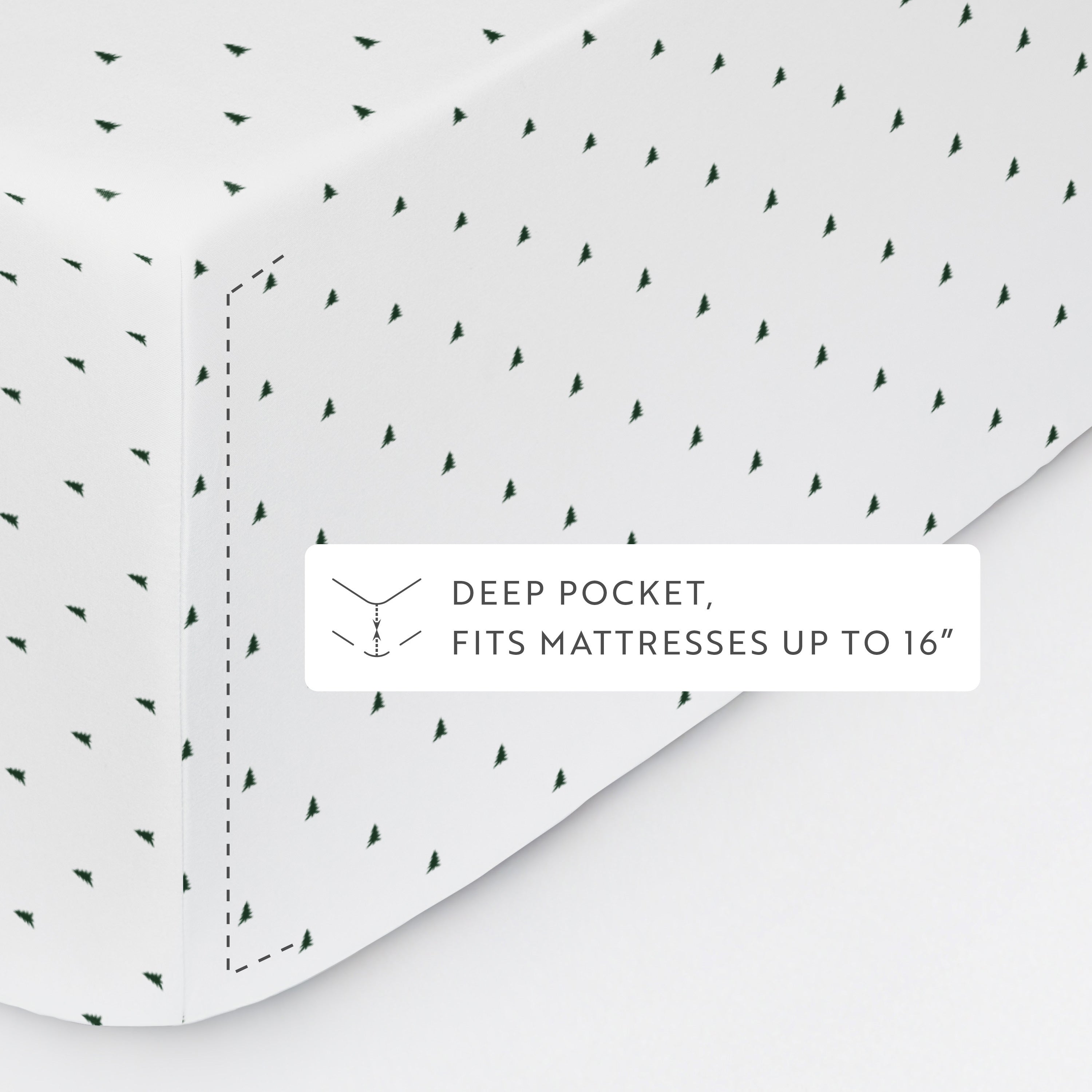 Pine Tree Patterned 4-Piece Sheet Set