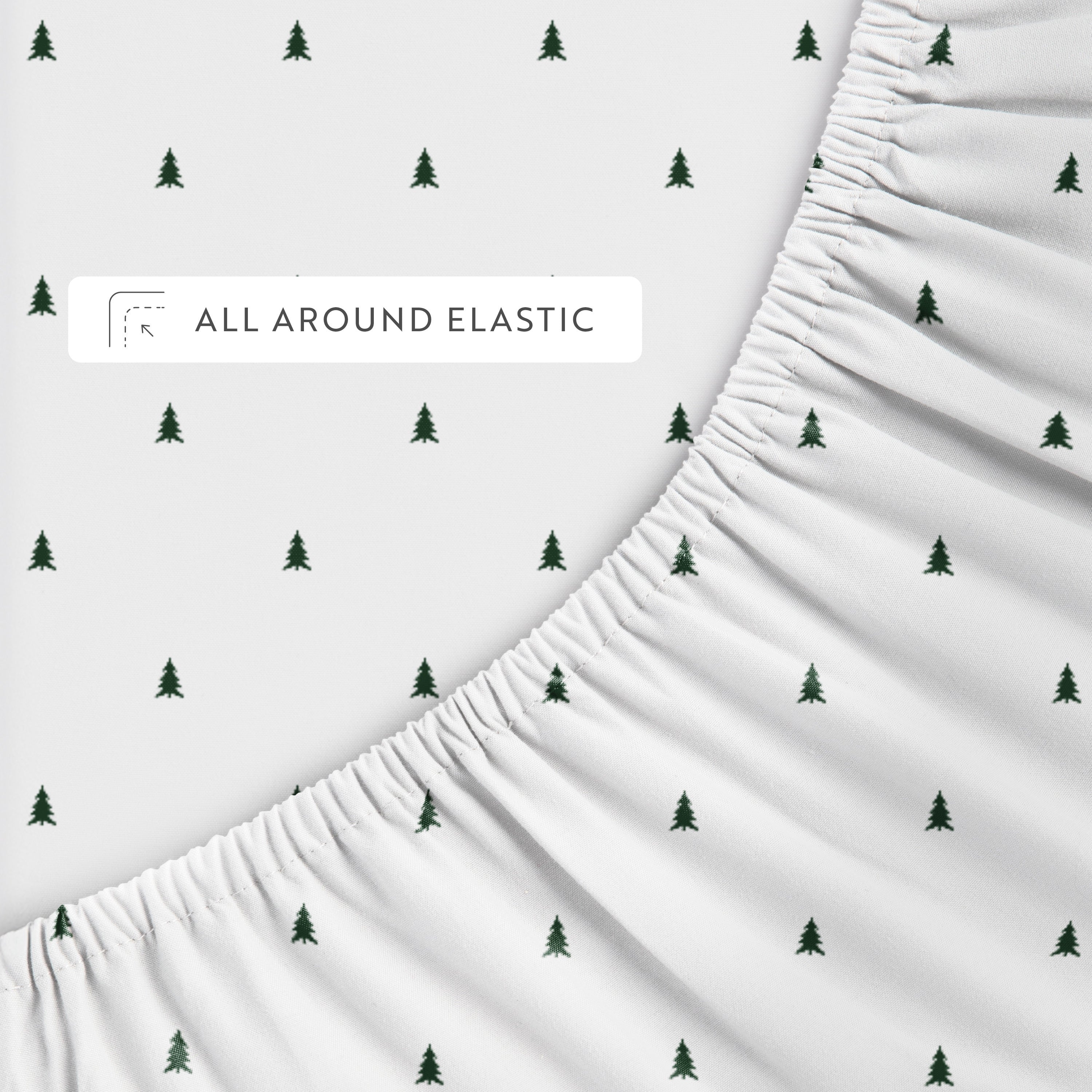 Pine Tree Patterned 4-Piece Sheet Set