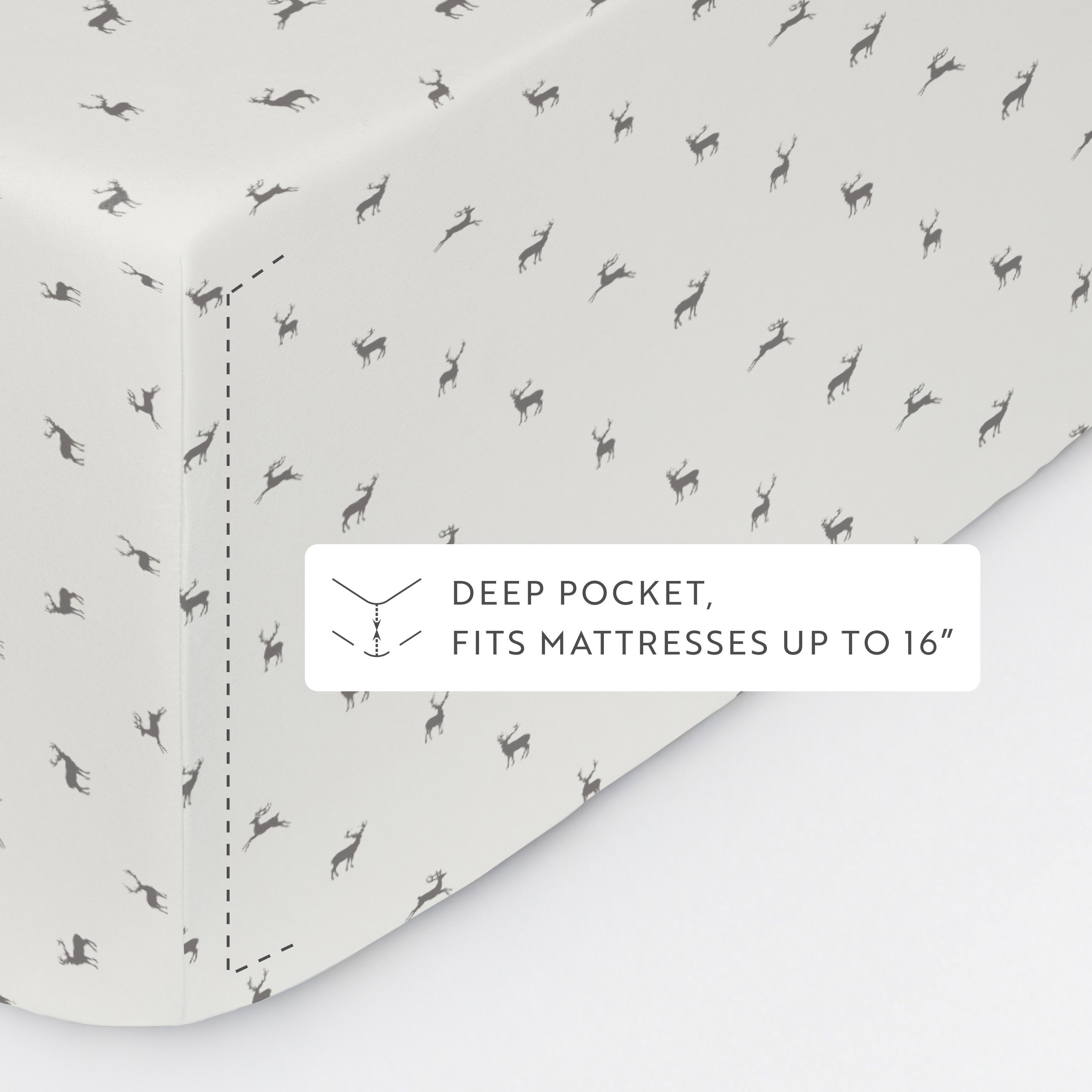 Reindeer Patterned 4-Piece Sheet Set