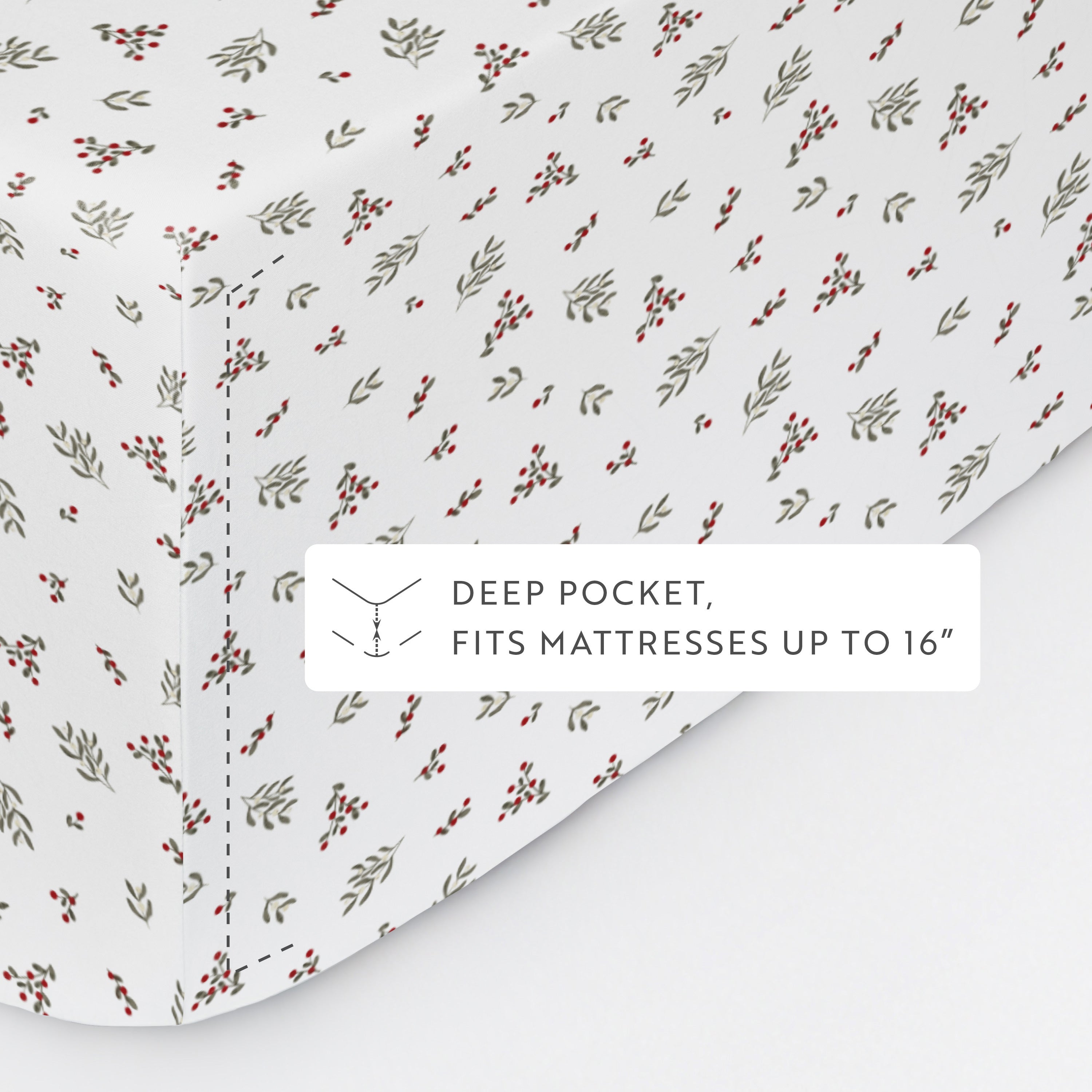 Winter Berries Patterned 4-Piece Sheet Set