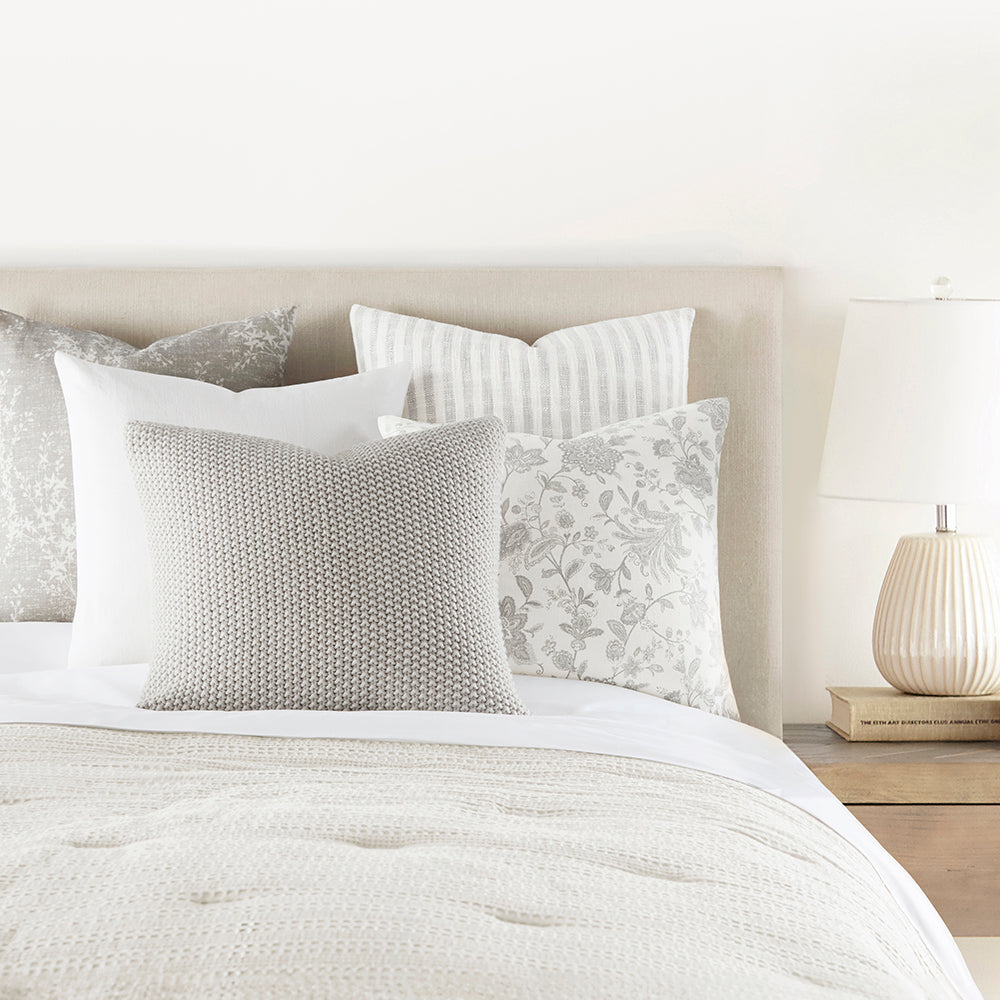 2-Pack Seed Stitch Knit With Jacobean Décor Throw Pillows (Sale) - Linen-sandhutch
