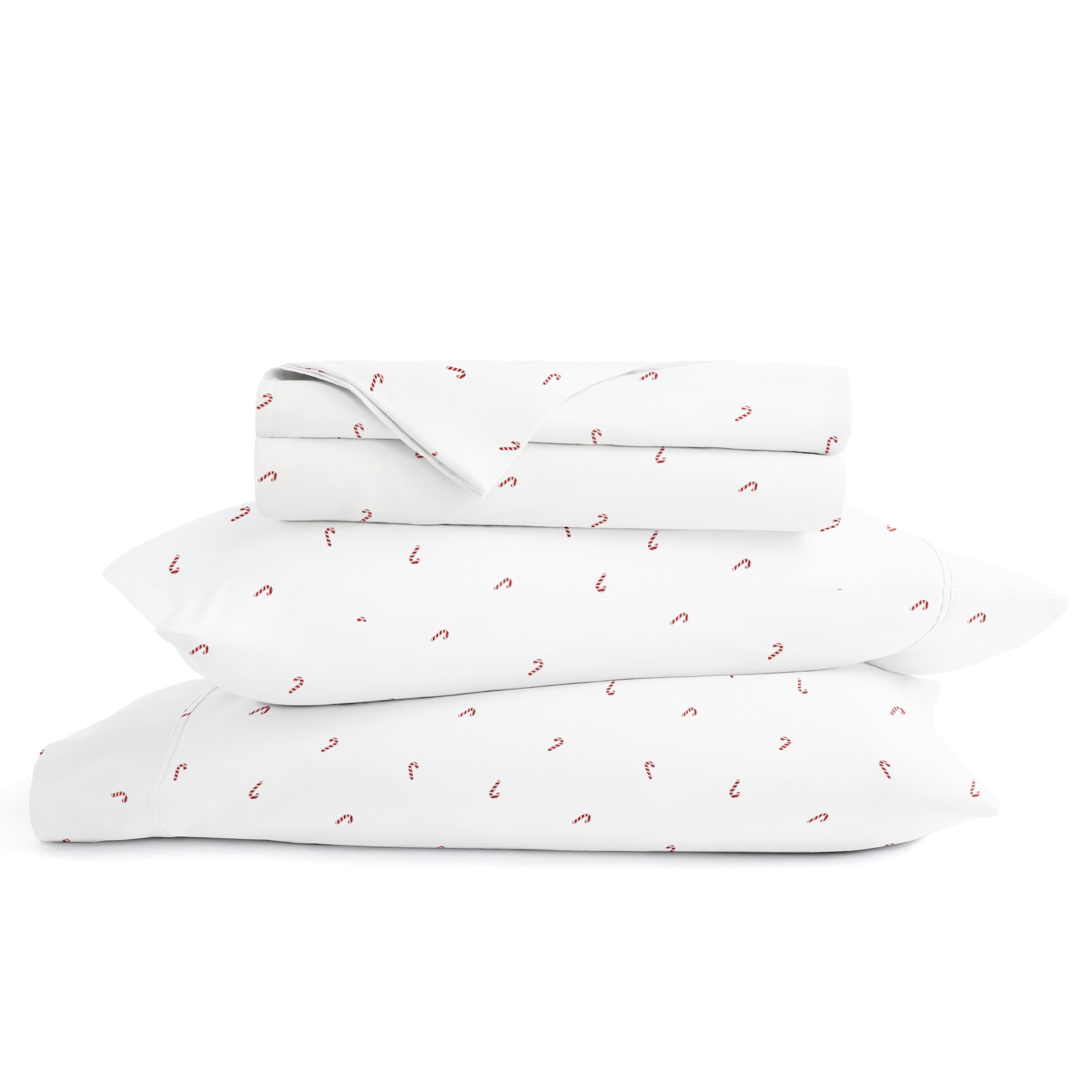 Candy Cane Patterned 4-Piece Sheet Set