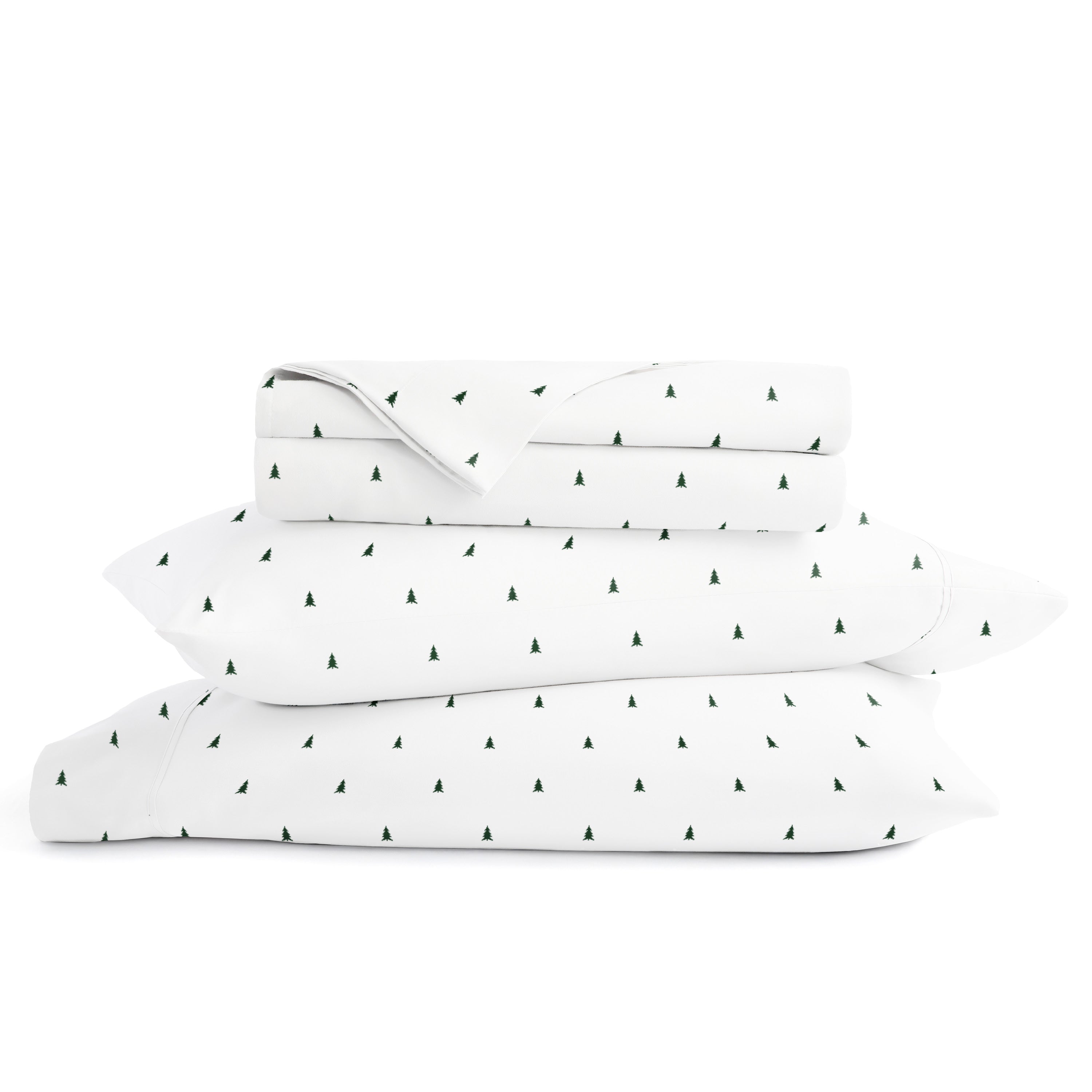 Pine Tree Patterned 4-Piece Sheet Set